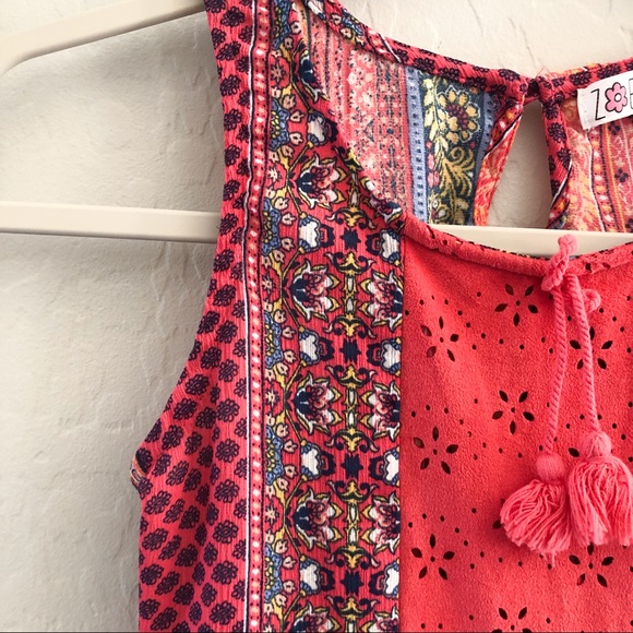 ❌SOLD❌ZOEY GIRL Boho Dress Patchwork Peasant - Picture 2 of 5